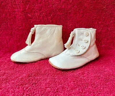 ANTIQUE Vintage VICTORIAN LEATHER BUTTON UP BABY CHILDS SHOES BOOT Dress Shoe  • $22.50