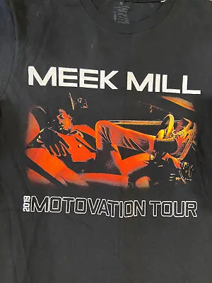 Meek Mill “Motivation Tour 2019” Concert Rap T-shirt/ Double Sided/ Size Medium • $15