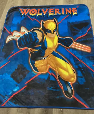 Vintage X-Men WOLVERINE Claw Marvel Comics Fleece Throw Blanket 60x50 • $13.95
