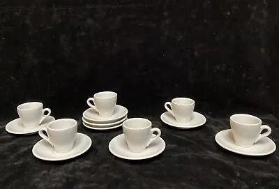 VTG ACF ITALIAN ALL WHITE Set Of 6 PORCELAIN DEMITASSE-ESPRESSO-TEA SET Cups E11 • $62.49