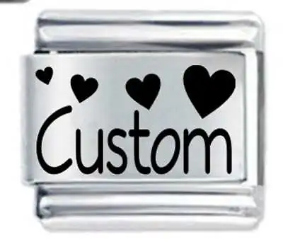 £5.86 • Buy Daisy Charm Personalised Custom Made NAME & HEARTS * Fits Italian Charm Bracelet