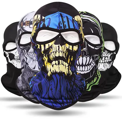 $5.99 • Buy Tactical Balaclava Ghost Skull Full Face Mask Halloween Ski Motorcycle Sun Hood
