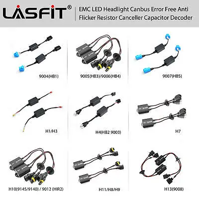 $25 • Buy 2x Decoder Adapter Harness For H11 H13 H4 9004 9005 9006 9007 LED Headlight Bulb