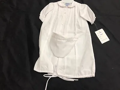 NWT Friedknit Creations Carriage Boutique White Preemie Gown & Hat #P1166 Cotton • $15.99