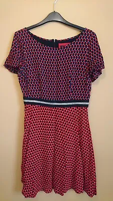 Maeve By Anthropologie Red/black Rabbit - Print Minidress Size 12 UK • £25