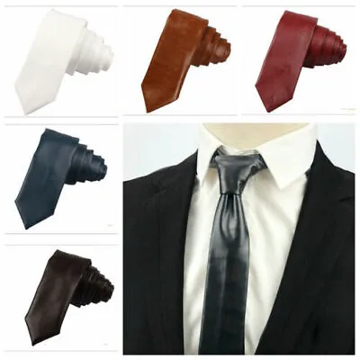 Real 100% Neck Tie Genuine Soft Leather Lambskin Wedding Partywear Men's Stylish • $35.25