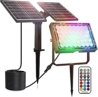 30W Solar RGB Flood Light Colour Changing Flood Lights With Remote Control Tim • £24.19