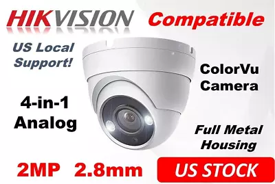 2MP ColorVu 4 In1 Full Color At Night CCTV Outdoor Dome Camera TVI AHD CVI 2.8mm • $27.50