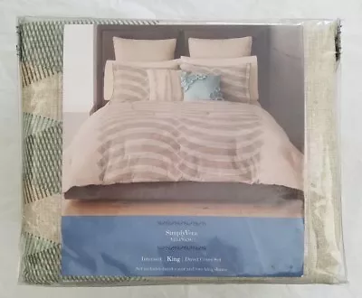 NIP ! Simply Vera Vera Wang Intersect King 3-Piece Duvet Cover Set   - Free Ship • $110