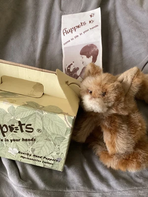 £5.99 • Buy Vintage 1980s FurryTails Fluppets Plush Glove Puppet . Ginger Cat & Box . VGC