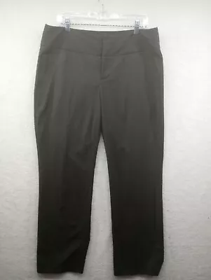 Elle Brand Women's Size 12 Dress Pants Gray Shimmer Pin-Stripes Mid-Rise Stretch • $11.95