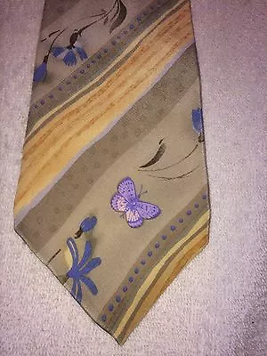 Cocktail Colors Mens Tie 4 X 59 Water Colors Butterflies Nwot • $19.77