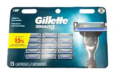 Gillette Mach3 Razor Replacement Cartridges 15 Pack Classic Close Shave NEW • $21.99