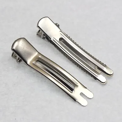 £3.83 • Buy Craft DIY Silver Tone Double Prong Alligator Hair Clips 35mm 50mm KORKER PINCH