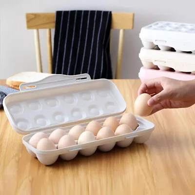 S/M Plastic Egg Tray Storage Box Refrigerator Container Well Sealed Washable UK • £6.03