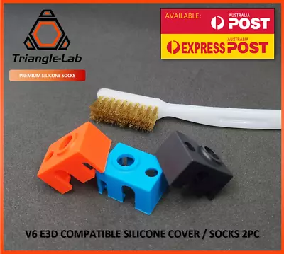 E3D V6 Compatible Protective Silicone Sock Cover BLUE / BLACK / ORANGE Prusa • $12.95