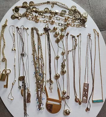 Gold Toned Name Brand Jewelry Lot Guess Citation Victoria Secret Vintage To Now • $8.50