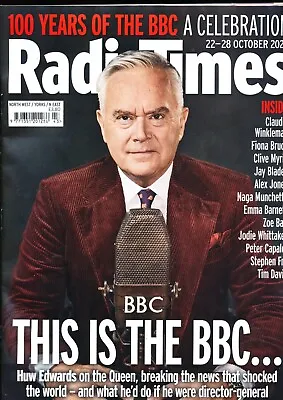 £5.99 • Buy Radiotimes  October 22 - 28  2022  100 Years Of The BBC Huw Edwards Fiona Bruce