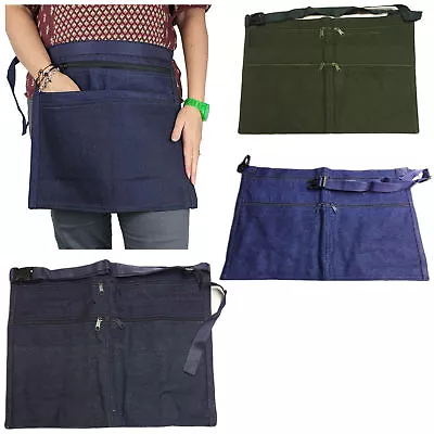 6 Pocket Denim Market Trader Money Belt Bag Apron Pouch Adjustable Waist Strap • £10.01