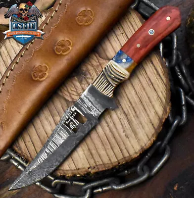 CSFIF Custom Forged Skinner Knife Twist Damascus Mixed Material EDC Collectible • $16.59