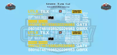 Generic Tank Car Data S 1:64 Scale Decal Set • $10.99