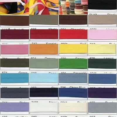 10 COLOUR Bias Binding 50mm Wide PolyCotton Edging Trim BUY 1 2 4m+  012 • £3.55