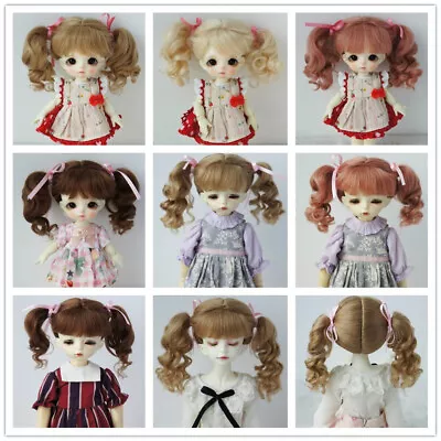 JD428 1/8 1/6 1/4 Curly Braids Mohair BJD Wigs Wholesale OB11 YOSD MSD Doll Hair • $26.99