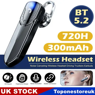 £11.59 • Buy Handsfree Headset Wireless Bluetooth 5.2 Headphones Car Sport Earpiece Earbud