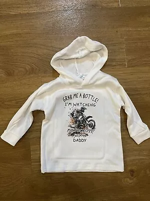 Personalised Baby Hoodie Watching MotoCross With [any Name/title] • $14.92