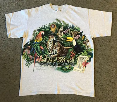 VTG 90s H.L. Miller AOP Amazon Rainforest Single Stich T-Shirt - Size Large • $30