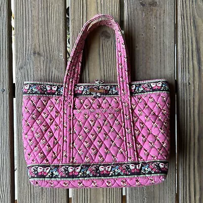 Vintage Vera Bradley USA Made Floral Butterfly Pink 14 X 9 Shoulder Bag Purse • $34.93