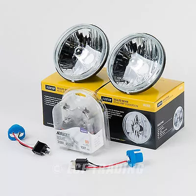 5 3/4' Round Sealed Beam Headlamp Conversion With 2 DOT Clear Bulbs H5006 • $90.25