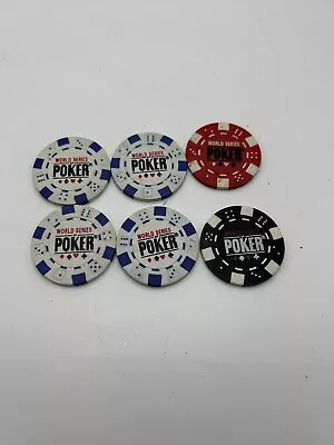 Lot 6 WSOP Professional 11.5g Chips Casino Quality World Series Poker Blue Red B • $9.99