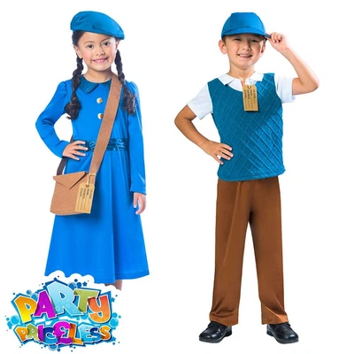 £12.99 • Buy Boys Girls 1940s WW2 School Costume Kids WW1 Book Week Day Fancy Dress Outfit