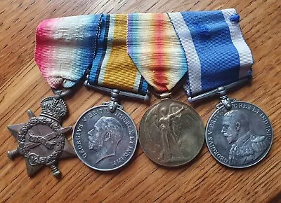 WWI Medals 1914–15 Star British War Medal Victory Medal Navy Long Service • £1000