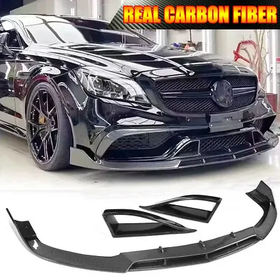 For Benz W218 CLS63 AMG 2015-17 REAL Carbon Front Bumper Lip Air Vent Mesh Cover • $816.99