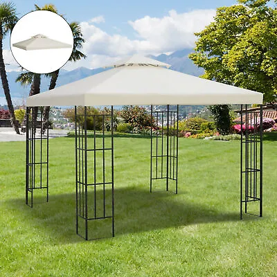 3m X 3m Garden Replacement Gazebo Canopy Roof Top 2-Tier Tent Cover Spare Part • £32.99