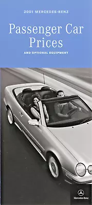 2001 Mercedes-Benz Options And Price List (MC-00-300-75) For The U.S. Market • $7.49