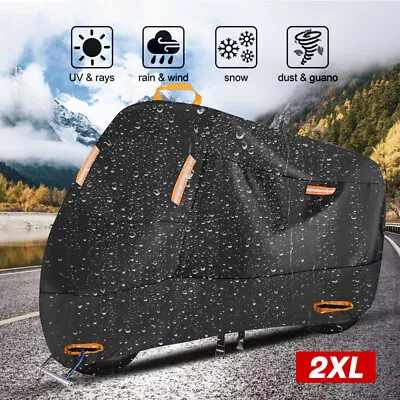 Waterproof Motorcycle Bike Cover Scooter Moped Outdoor Dust Rain UV Protector • $20.99