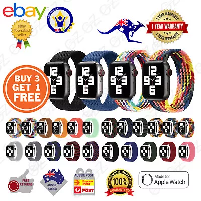 $6.75 • Buy For Apple Watch Band Series 6543SE Nylon Braided Fabric IWatch Strap 38 40 42 44