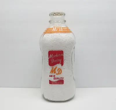 QUINCY IL Original MODERN DAIRY Antique HALF GALLON MILK BOTTLE / JUG @ ILLINOIS • $14.95