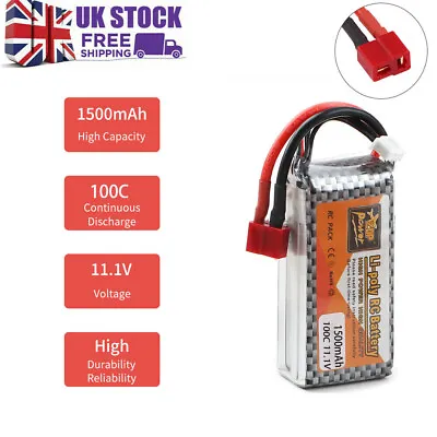 11.1V 1500mAh 3S LiPo Battery 100C T Plug For RC Car Airplane Helicopter Truck  • £18.04
