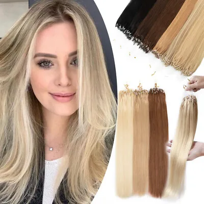 Micro Link Loop Hair Extensions Micro Beads Loop Tip Remy Russian Human Hair US • $38