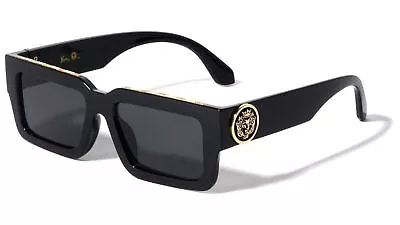 Men Sunglasses Hip Hop Square Designer Shades Retro Gold Frame Rapper Fashion • $15.99