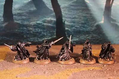 Set Of 5 Painted Metal Ringwraiths By Games Workshop From The Lord Of The Rings  • £30