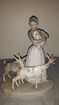 Lladro Figurine Shepherdess With Goats (1001) 10  Woman Girl Made In Spain • $250