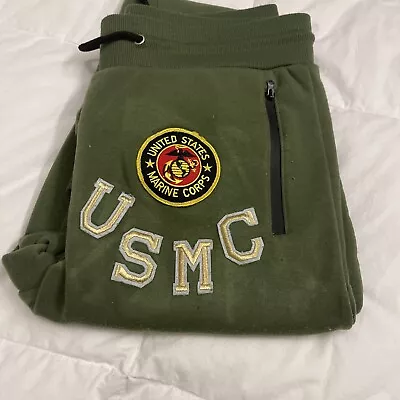 USMC Sweatpants Men’s L  Marines Pants Olive Green • $26.99