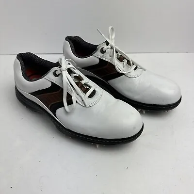 Footjoy Golf Shoes Size 9 Mens Contour (white And Brown) 54130 • $17.99
