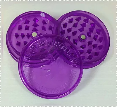 £2.98 • Buy No1 Purple Plastic Grinder 3 Part Magnetic Shark Teeth Crusher Storage Stash