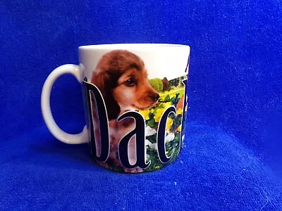 Americaware Dachshund Themed Coffee Mug  White Cup Raised Letters 2007 • $12